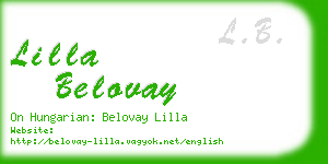 lilla belovay business card